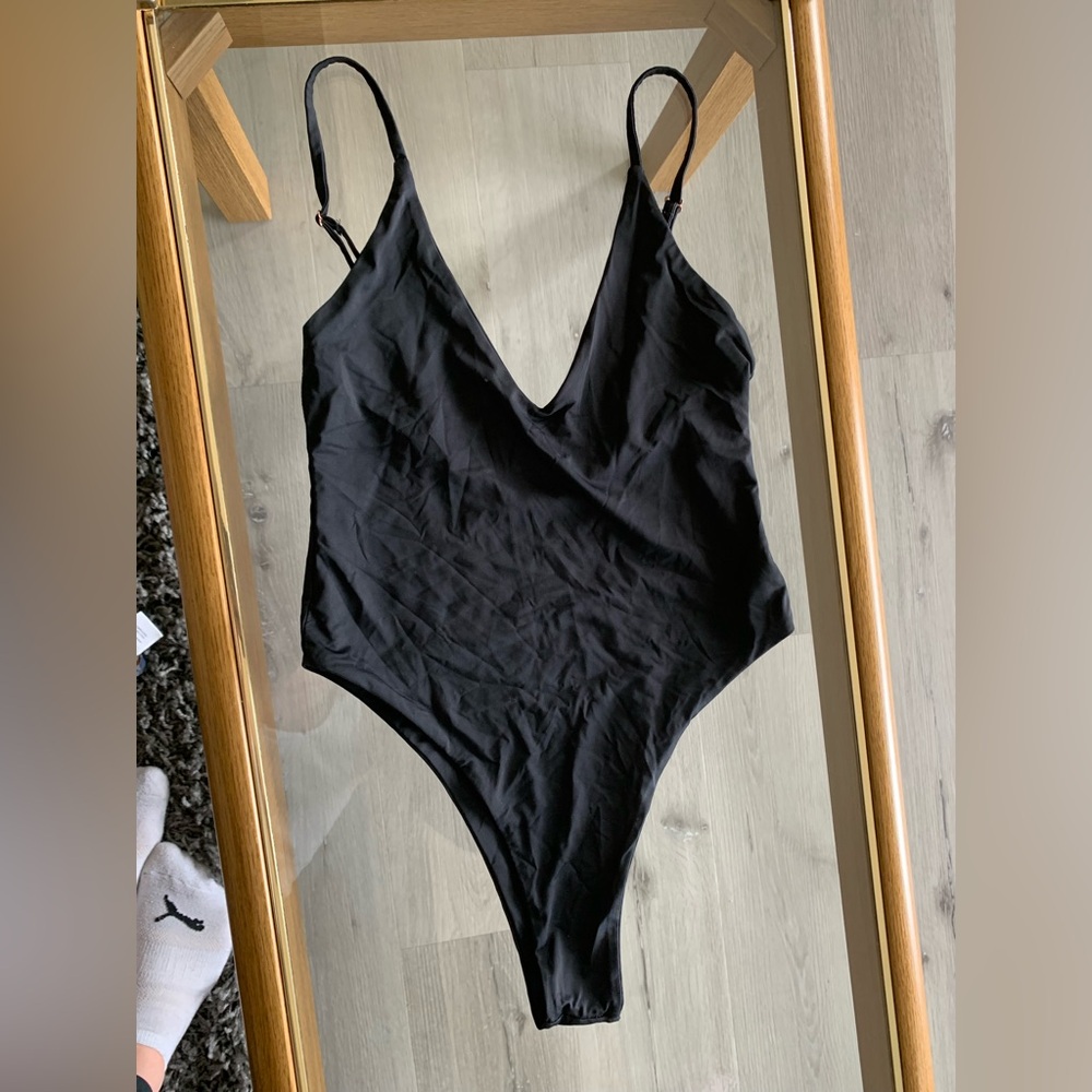 Black V-Neck Swimsuit